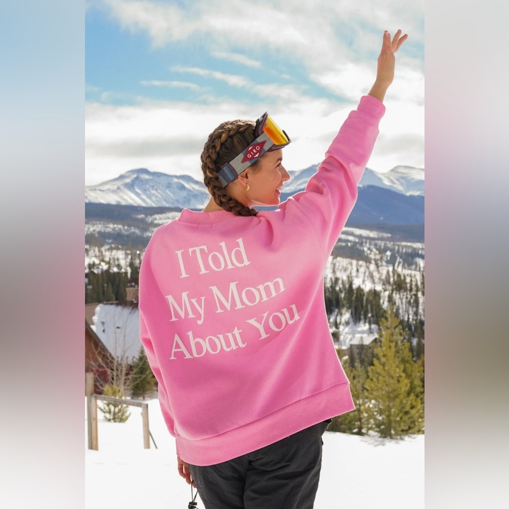 YLLW THE LABEL | I TOLD MY MOM ABOUT YOU CREWNECK SIZE S PINK